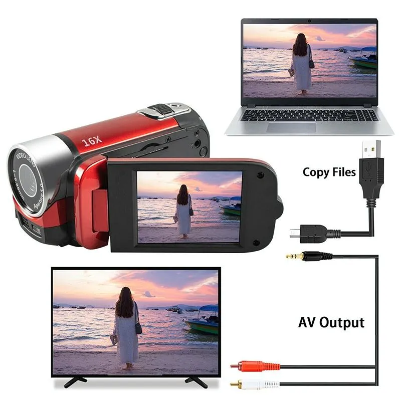 16MP HD Digital Camera with 16X Zoom for Home & Travel | Red