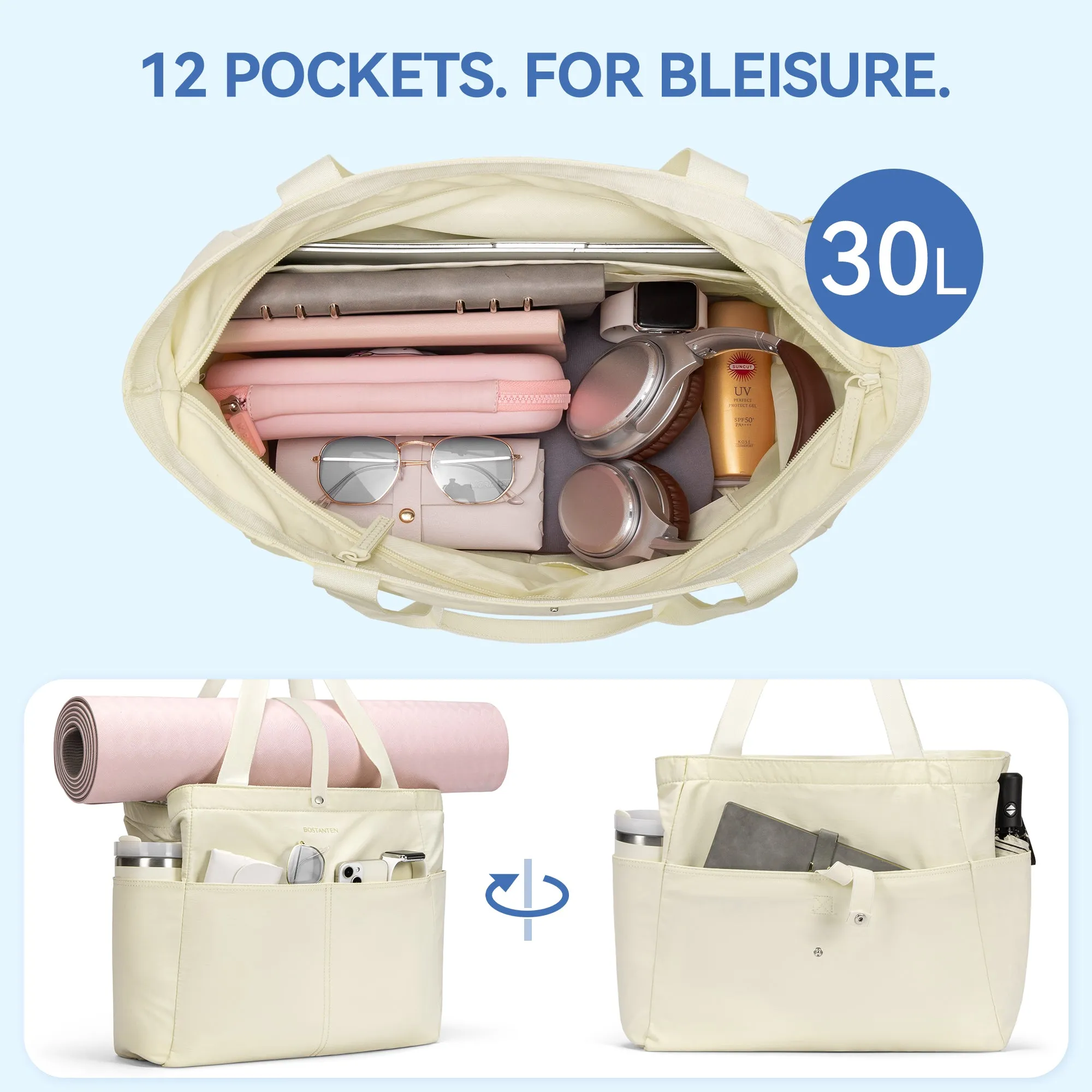 Ava Barrett 30L Travel Tote - Foldable Waterproof