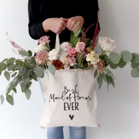 Best Maid of Honor Ever Wedding Cotton Canvas Tote Bag by The Cotton & Canvas Co.