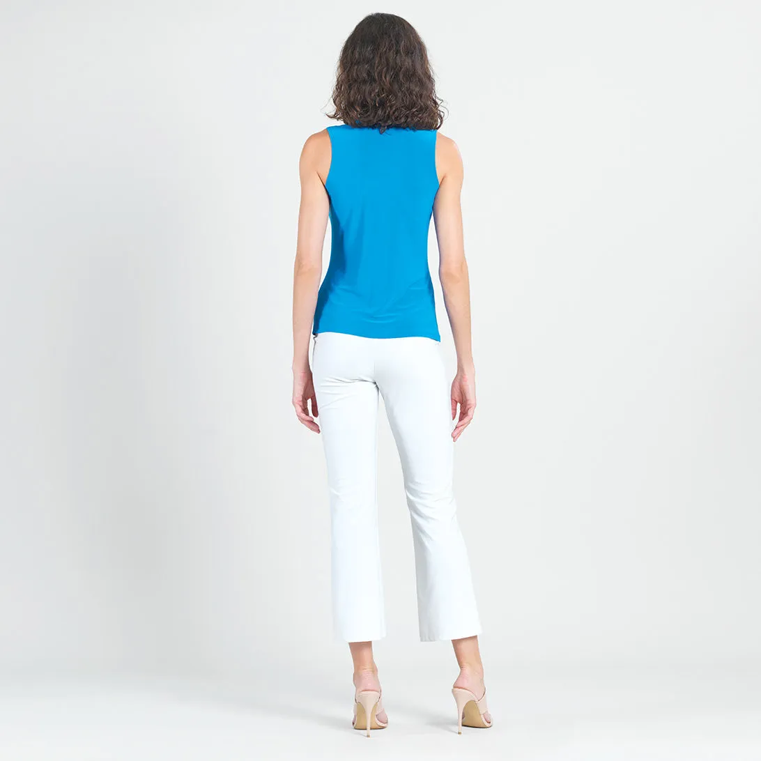 Brilliant Blue Tie Front Top