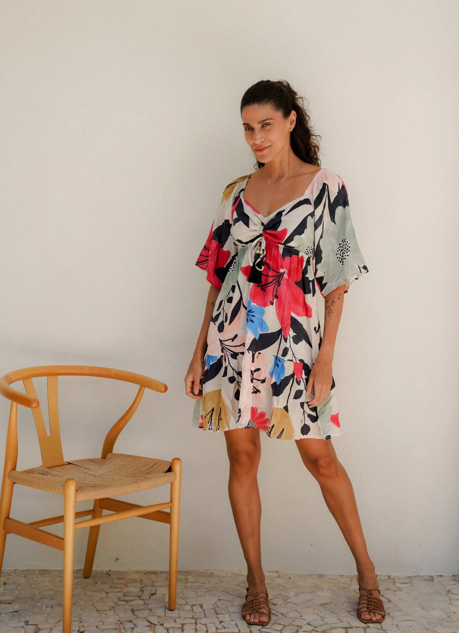 Coastal Mini Dress (Lilies)