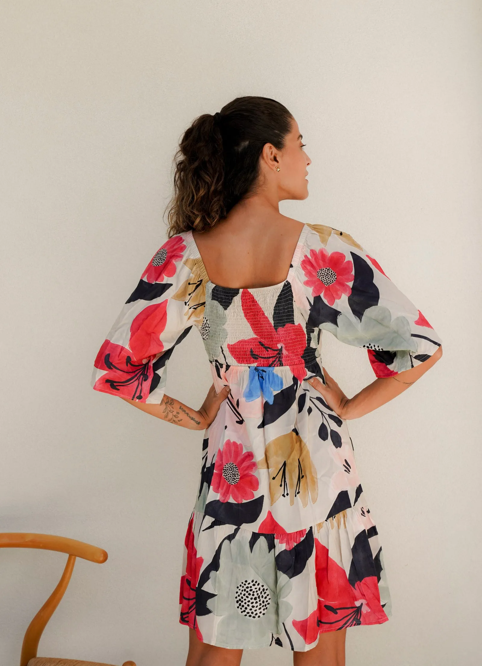 Coastal Mini Dress (Lilies)