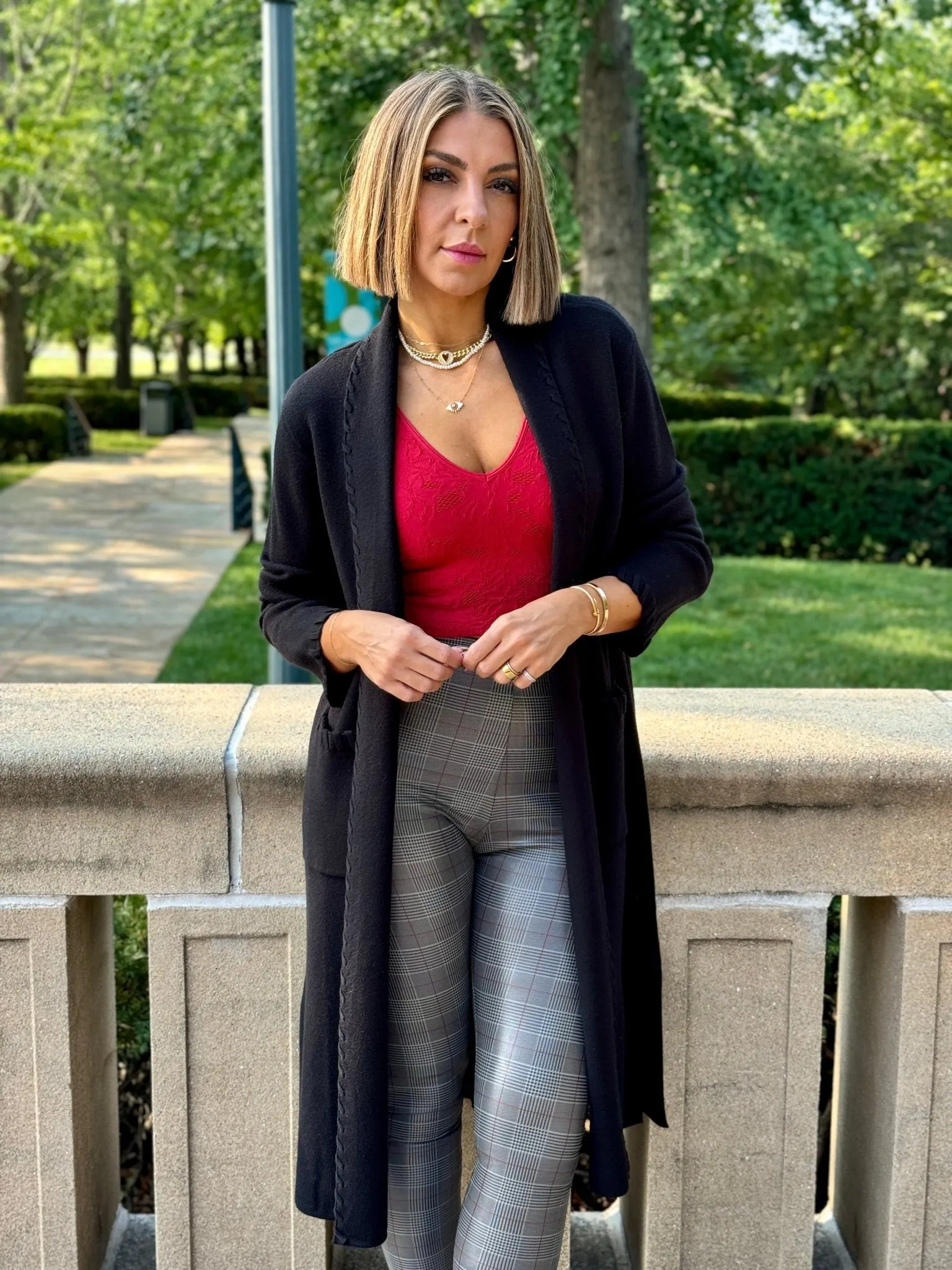Commando Faux Leather Legging (Glen Plaid)