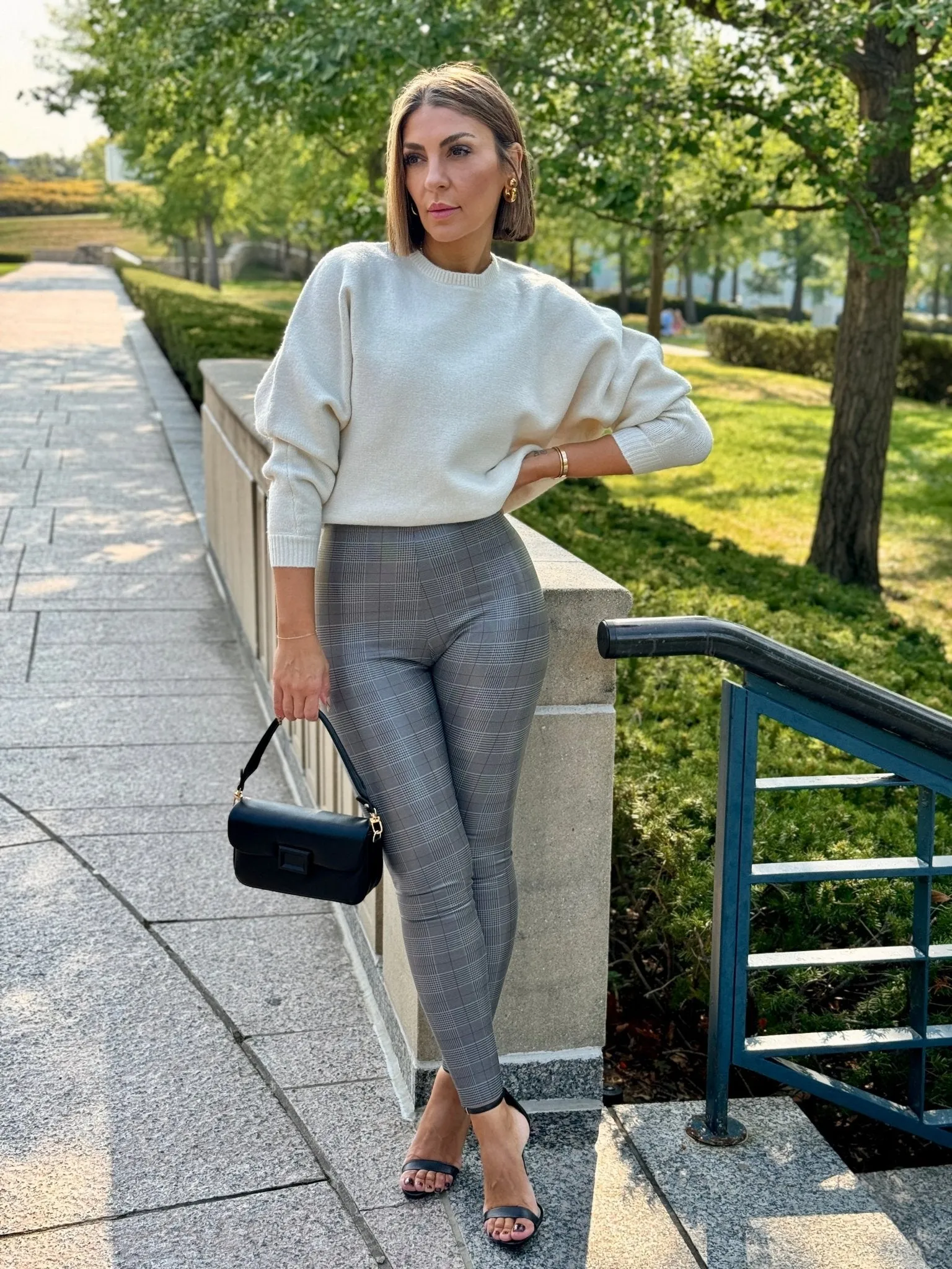 Commando Faux Leather Legging (Glen Plaid)