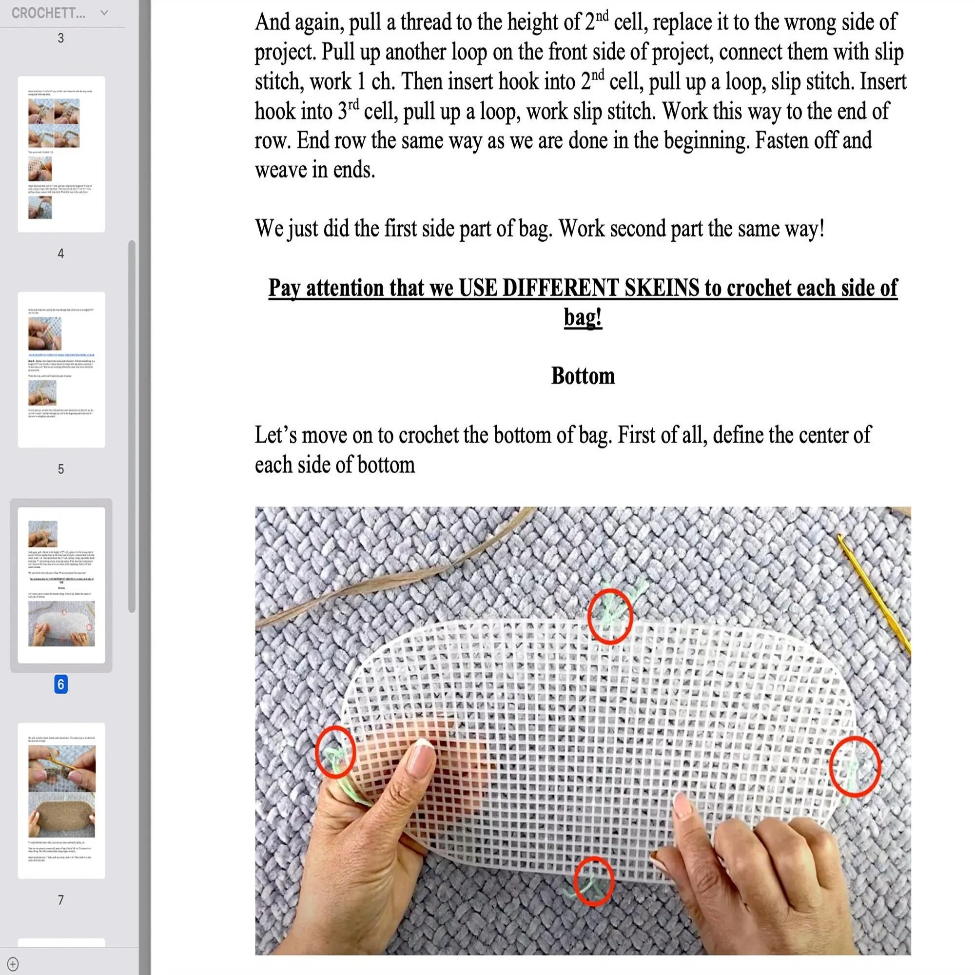 Crochet Bag pattern, US standard terms, Skill level beginner