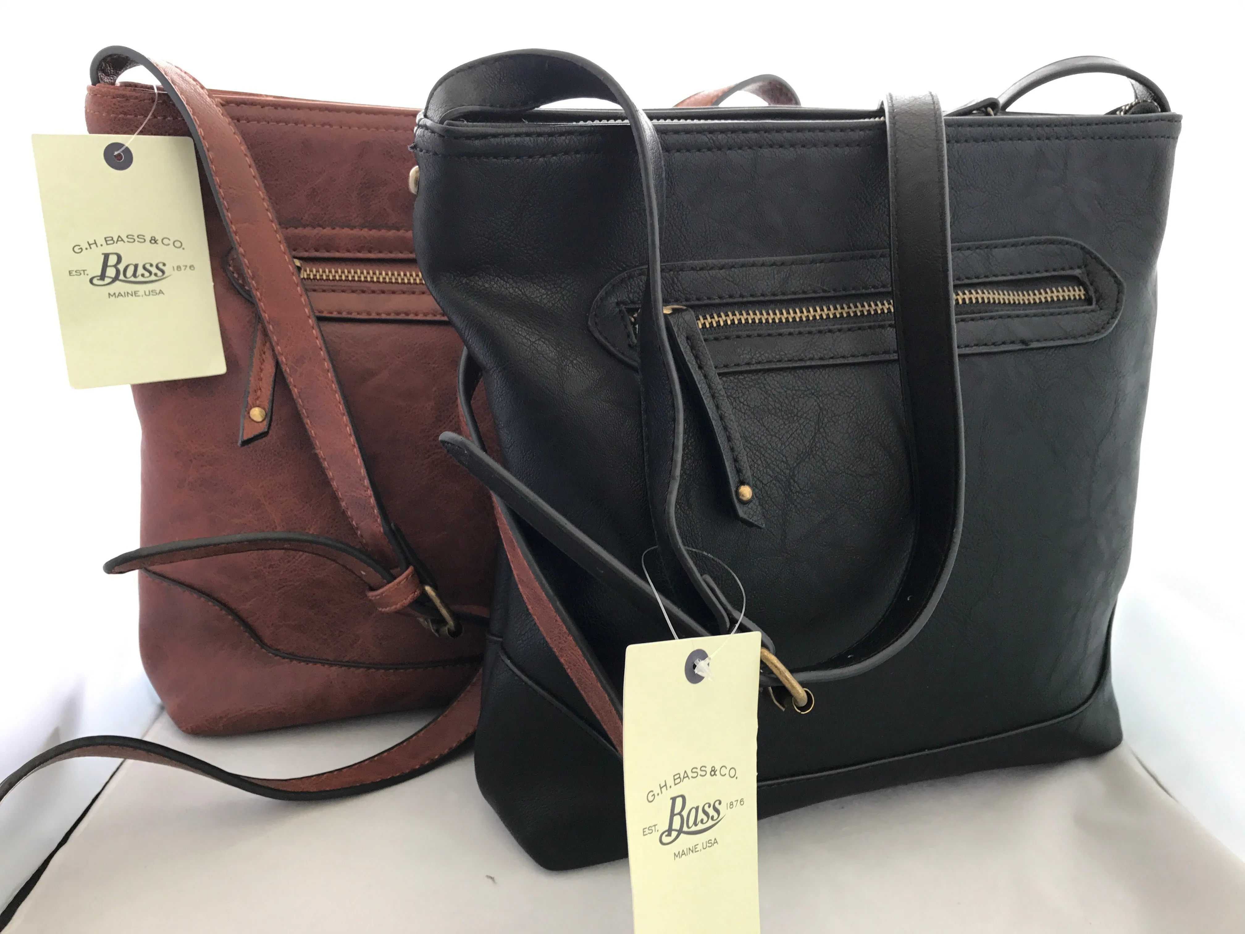 Faux Leather Shoulder Handbag By Bass & Co.