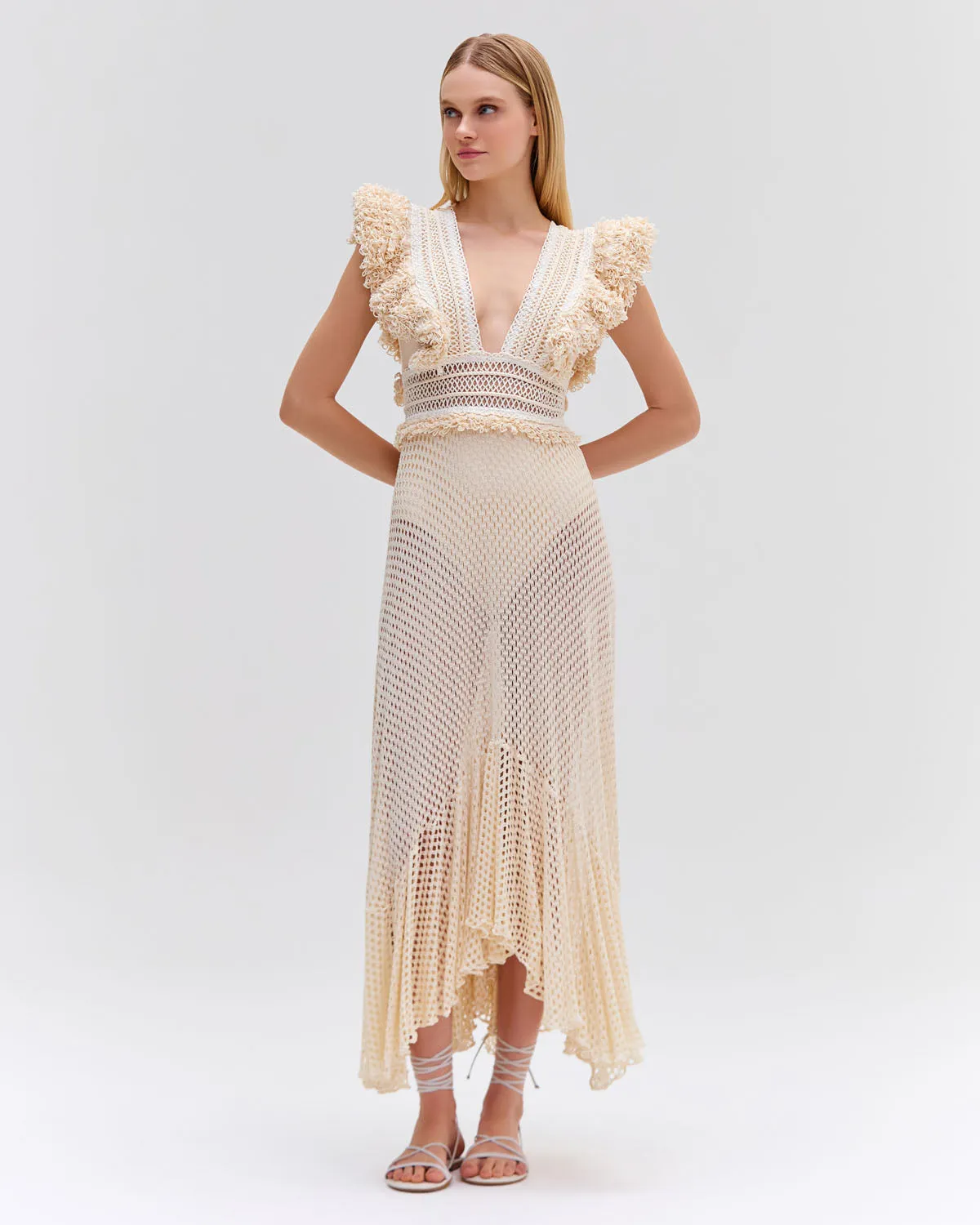 HAND-WOVEN NETTED BEACH DRESS