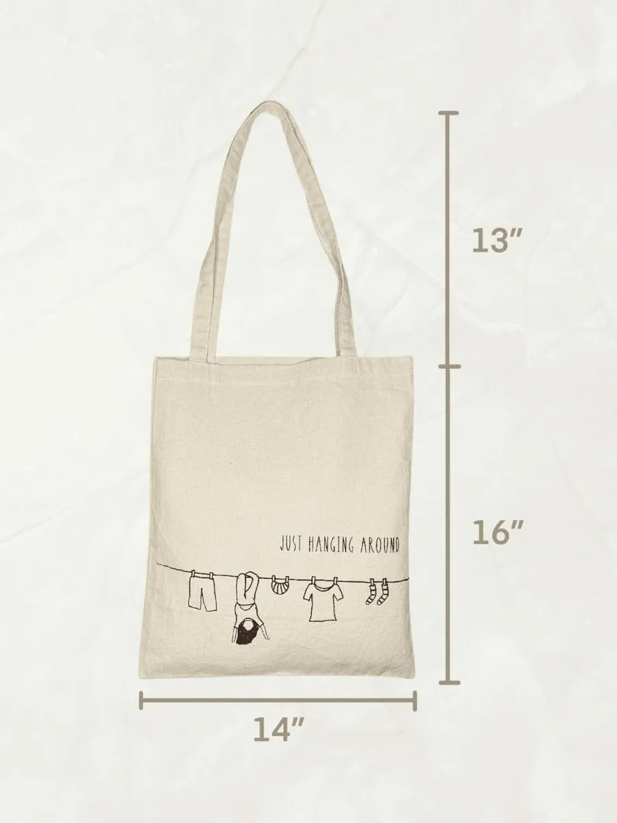 Hanging Around - 100% Cotton Canvas Tote Bag
