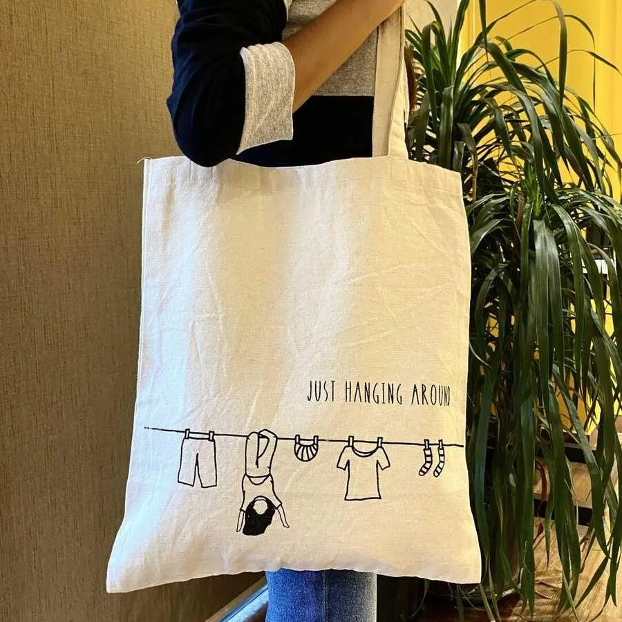 Hanging Around - 100% Cotton Canvas Tote Bag