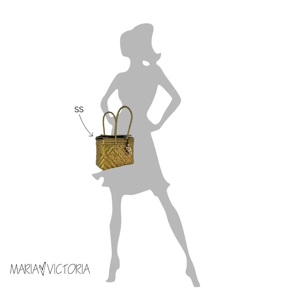 Maria Victoria | Monochrome Silver Baskets | Upcycled, Handwoven, Silver Basket