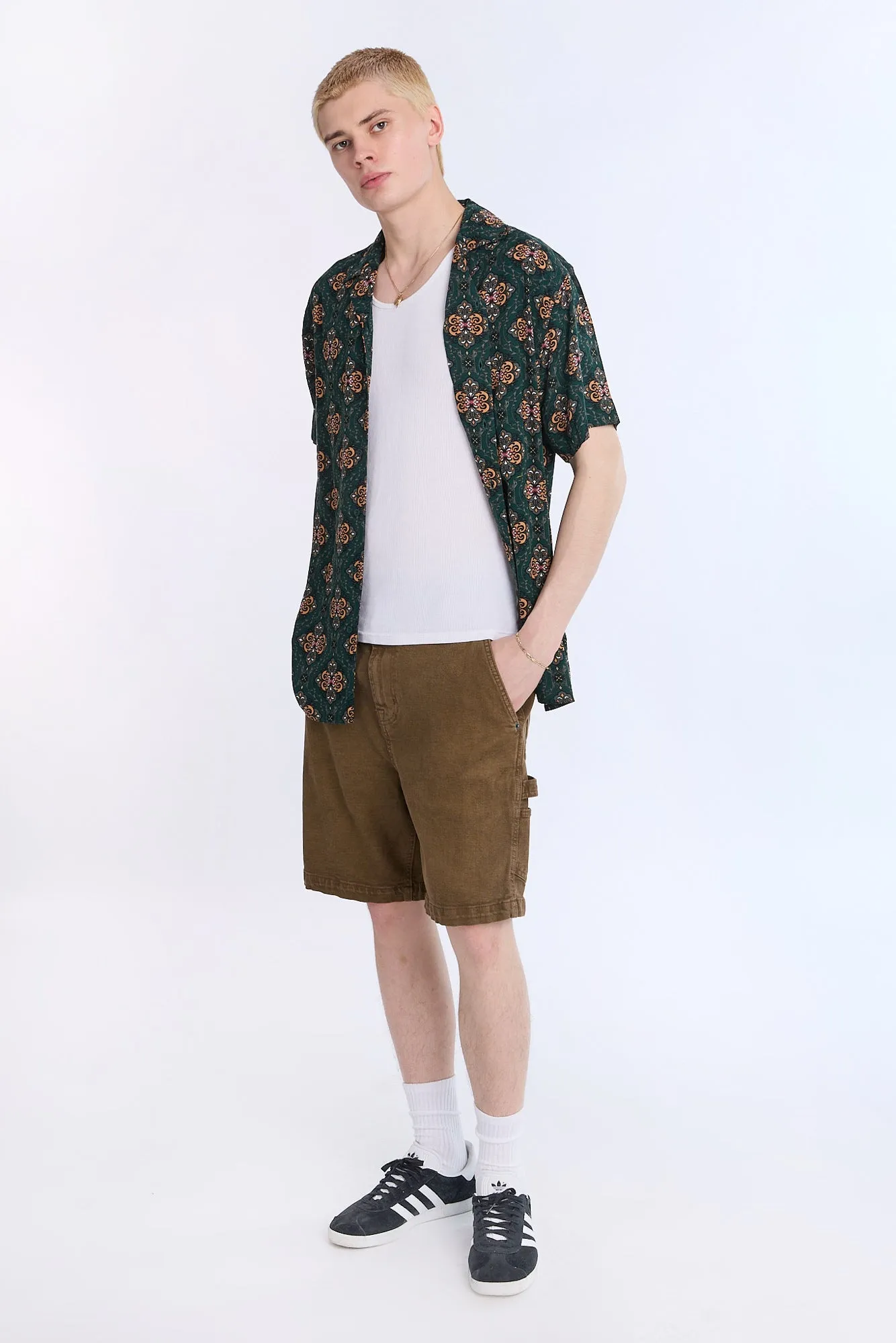 Patterned Graphic Short Sleeve Resort Shirt