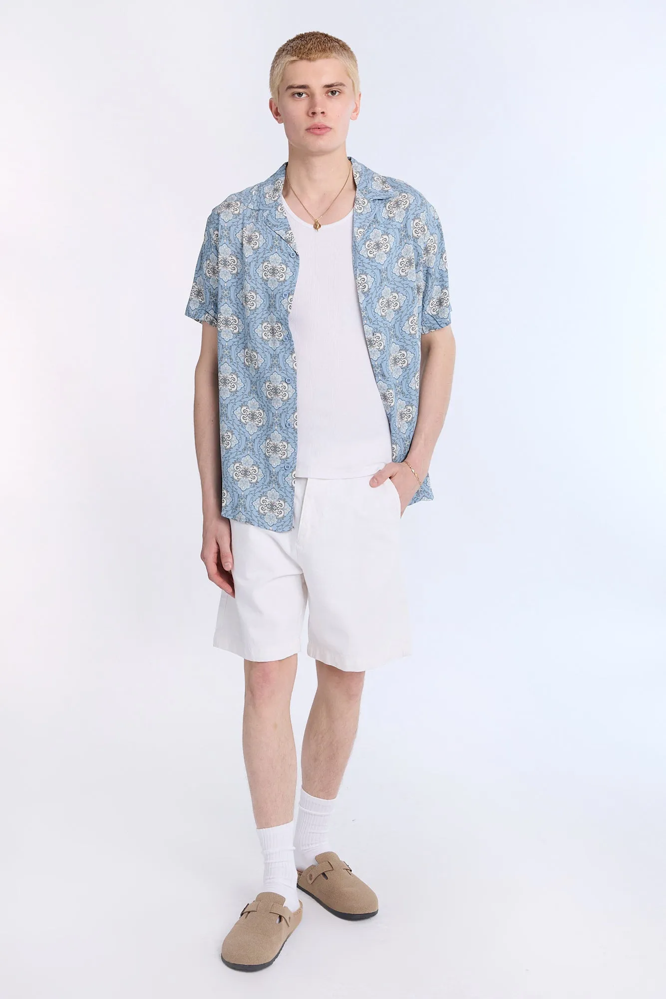Patterned Graphic Short Sleeve Resort Shirt