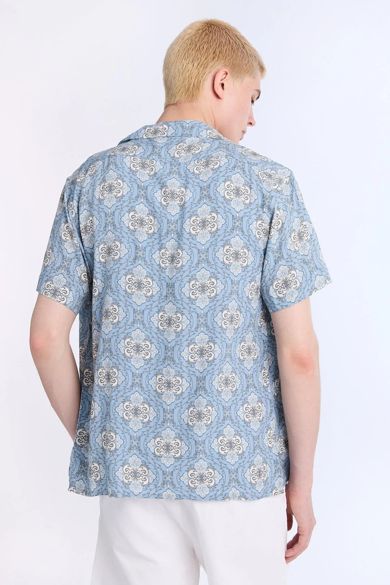 Patterned Graphic Short Sleeve Resort Shirt