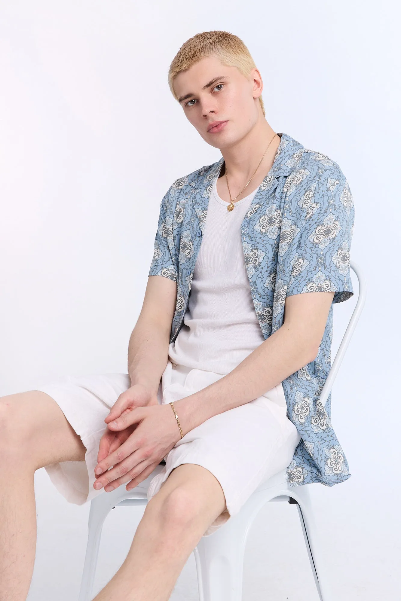 Patterned Graphic Short Sleeve Resort Shirt
