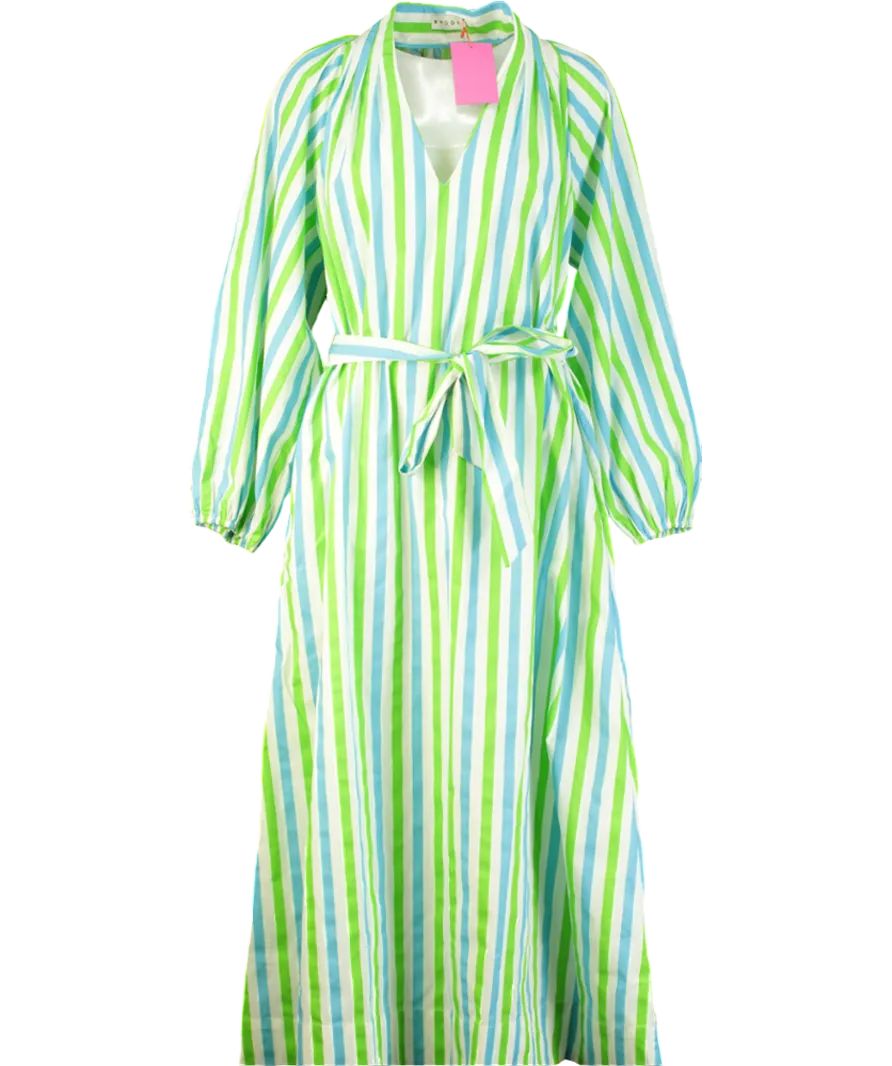 Rhode Resort Blue /Green Stripe Rio Maxi Dress UK XS