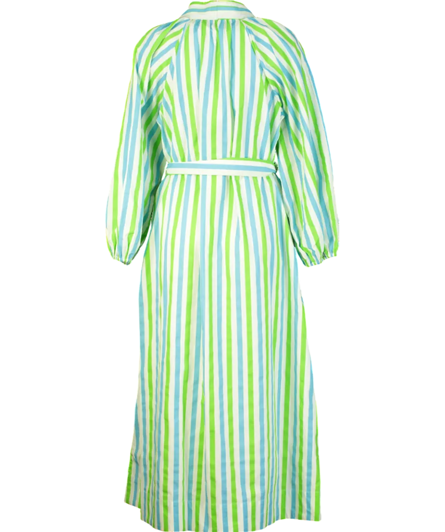 Rhode Resort Blue /Green Stripe Rio Maxi Dress UK XS