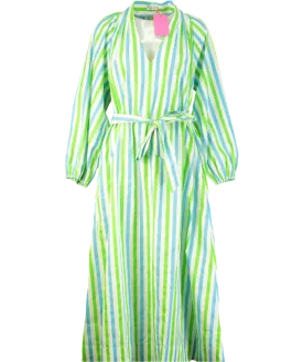 Rhode Resort Blue /Green Stripe Rio Maxi Dress UK XS
