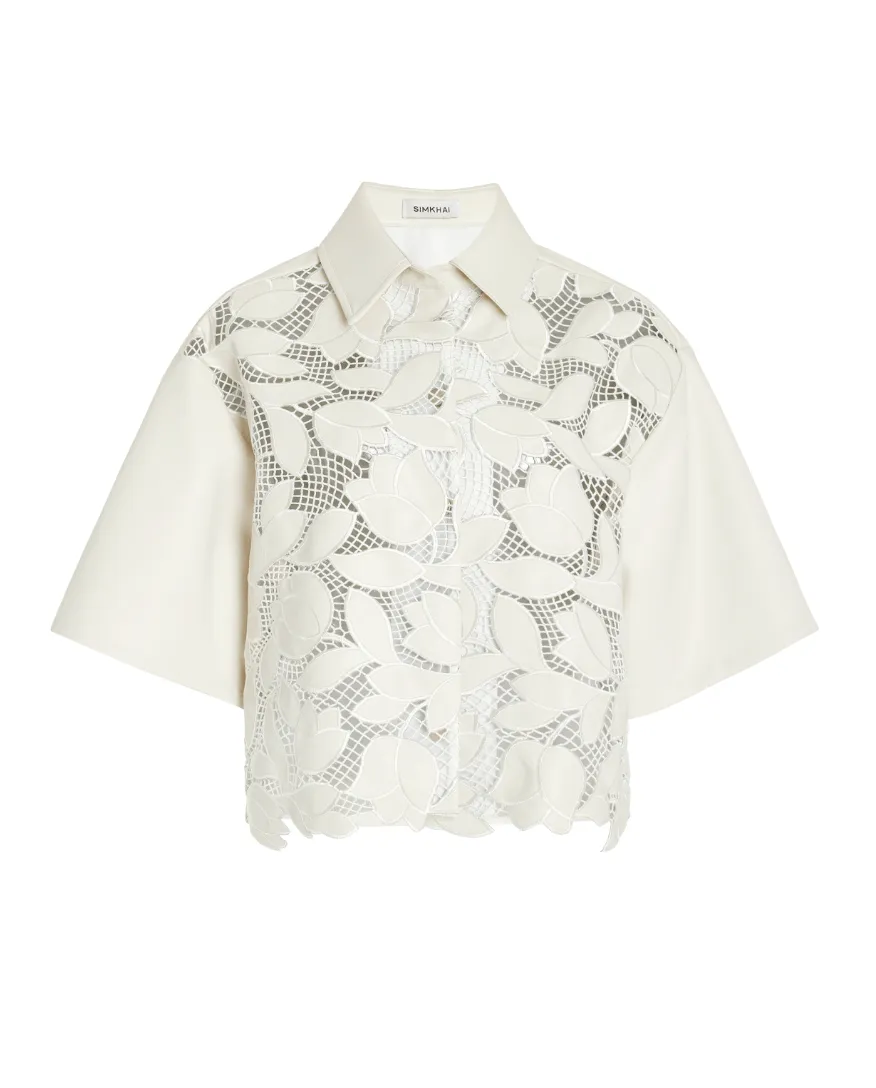 Robinson Vegan Leather Button Down Top