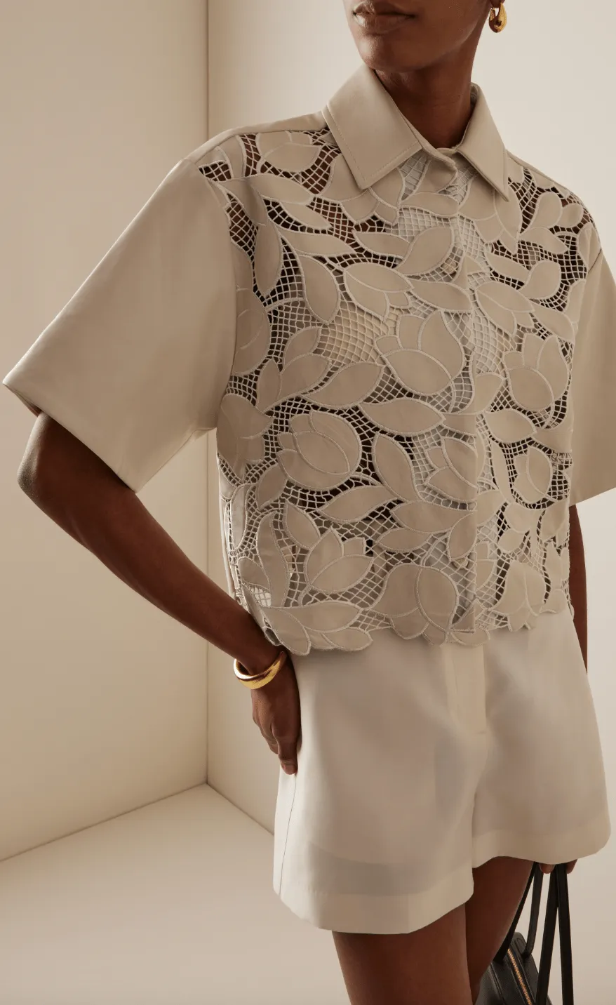Robinson Vegan Leather Button Down Top