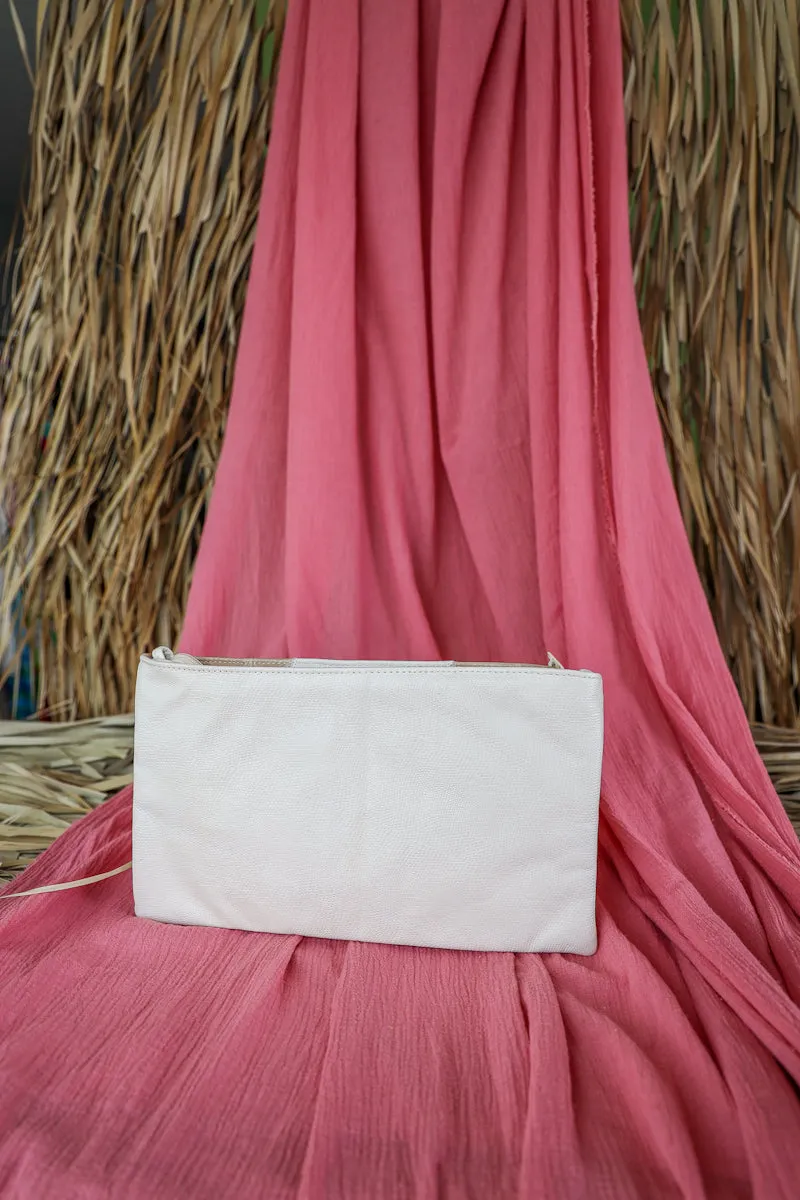 Vintage White Envelope Clutch with Tassel