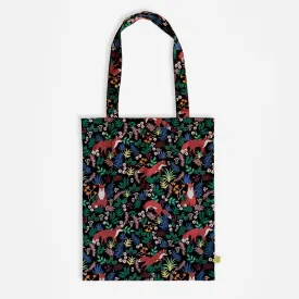 Washable 100% Cotton Tote With Forest Fox Print